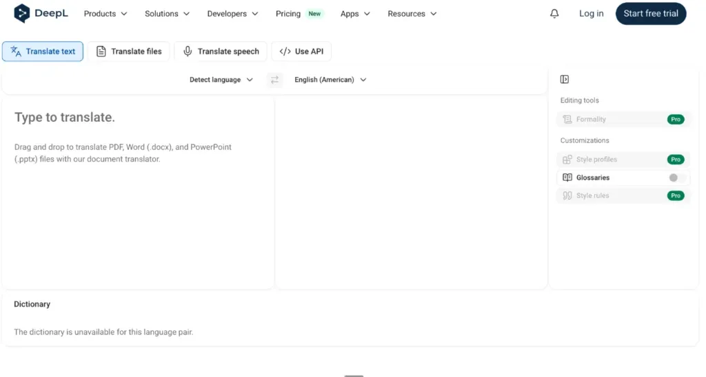 DeepL website screenshot