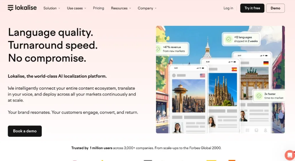 Lokalise website screenshot