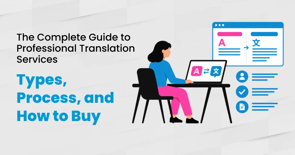 Buyer comparing professional translation services workflows and per-word pricing